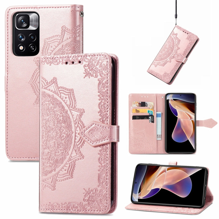 Mandala Flower Embossed Flip Leather Phone Case For Xiaomi Redmi Note 11 Pro / 11 Pro+