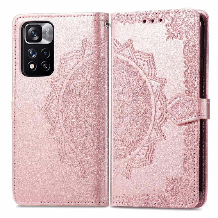 Mandala Flower Embossed Flip Leather Phone Case For Xiaomi Redmi Note 11 Pro / 11 Pro+