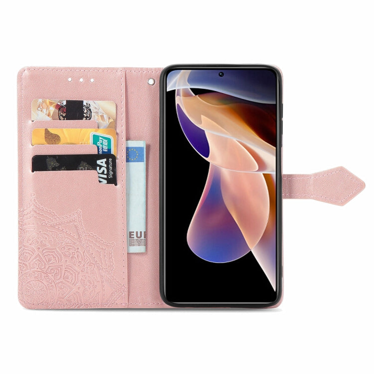 Mandala Flower Embossed Flip Leather Phone Case For Xiaomi Redmi Note 11 Pro / 11 Pro+