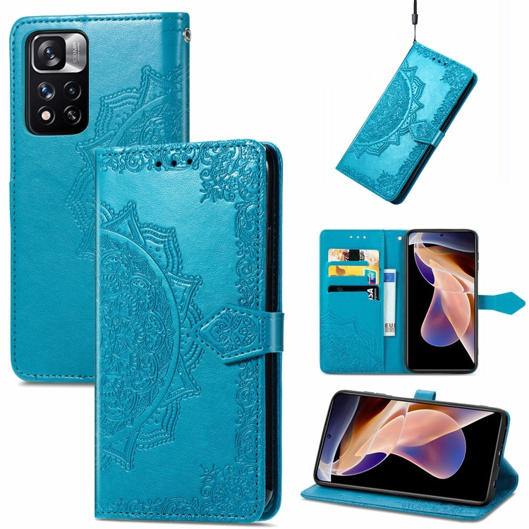 Mandala Flower Embossed Flip Leather Phone Case For Xiaomi Redmi Note 11 Pro / 11 Pro+