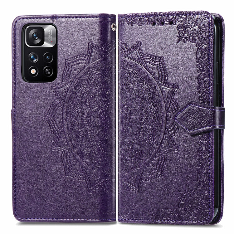 Mandala Flower Embossed Flip Leather Phone Case For Xiaomi Redmi Note 11 Pro / 11 Pro+