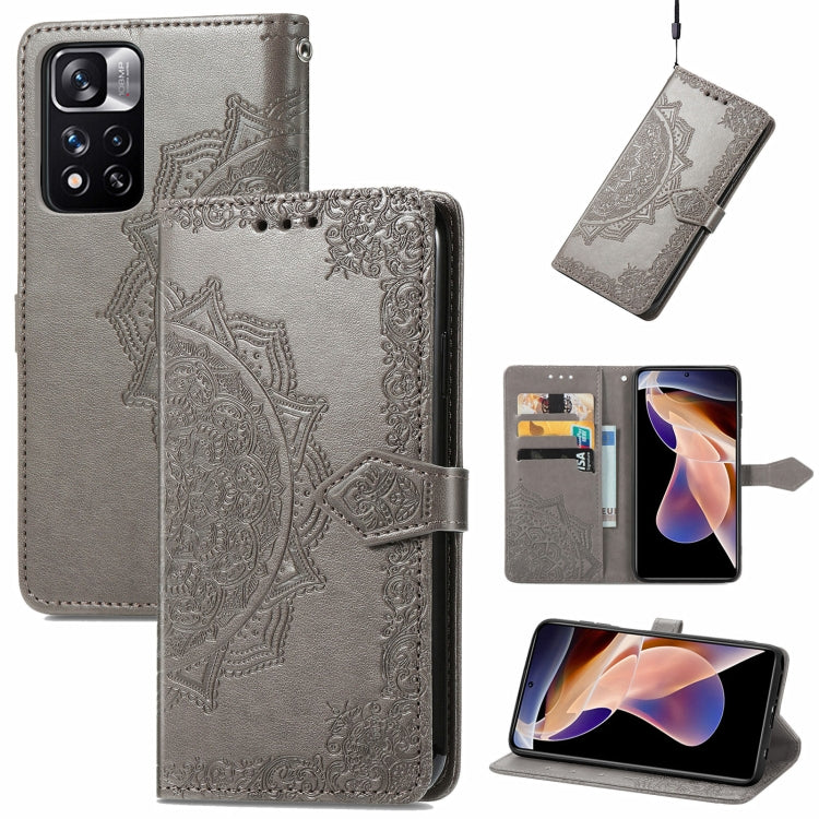 Mandala Flower Embossed Flip Leather Phone Case For Xiaomi Redmi Note 11 Pro / 11 Pro+