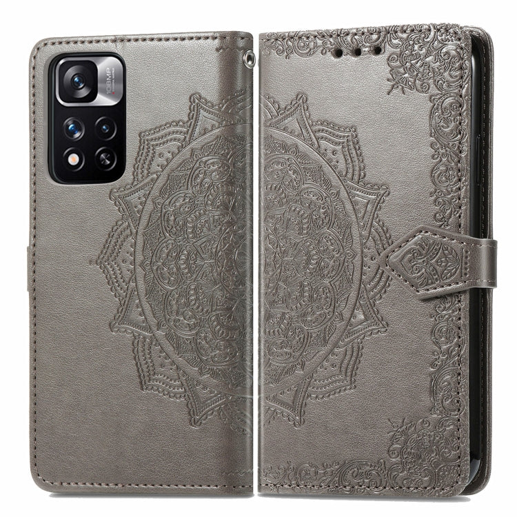 Mandala Flower Embossed Flip Leather Phone Case For Xiaomi Redmi Note 11 Pro / 11 Pro+