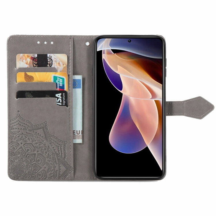 Mandala Flower Embossed Flip Leather Phone Case For Xiaomi Redmi Note 11 Pro / 11 Pro+