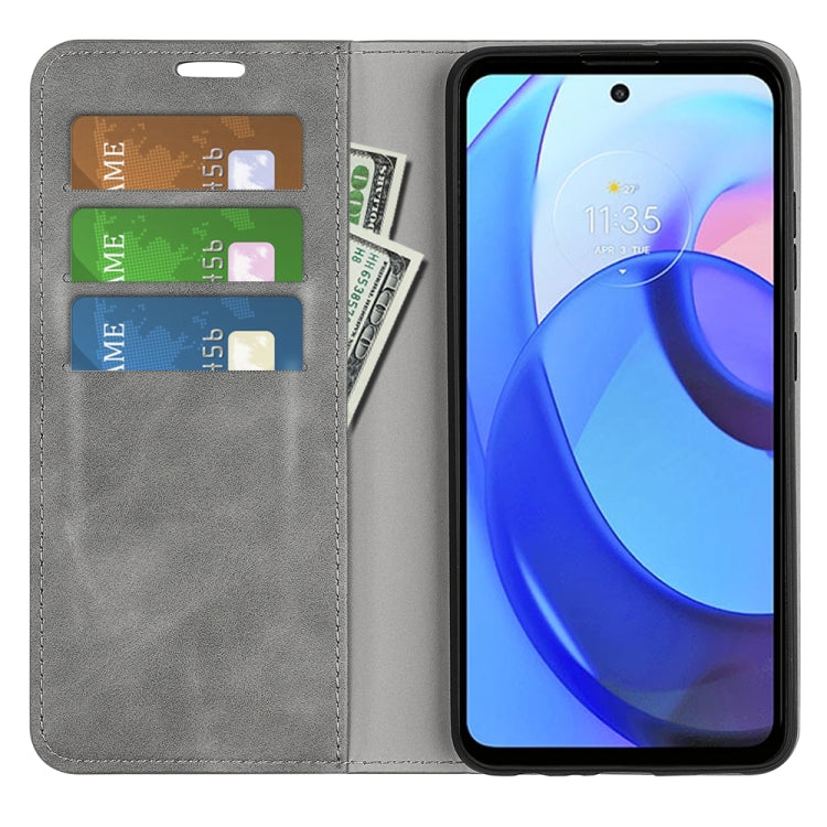 For Motorola Moto E30 / E40 Retro-skin Magnetic Suction Leather Phone Case