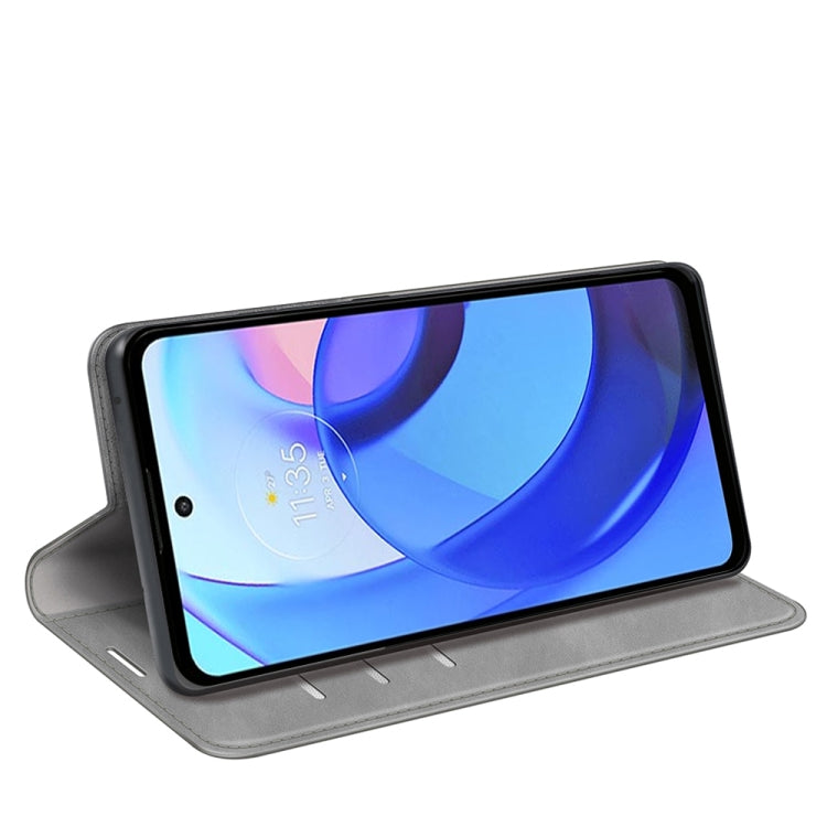 For Motorola Moto E30 / E40 Retro-skin Magnetic Suction Leather Phone Case