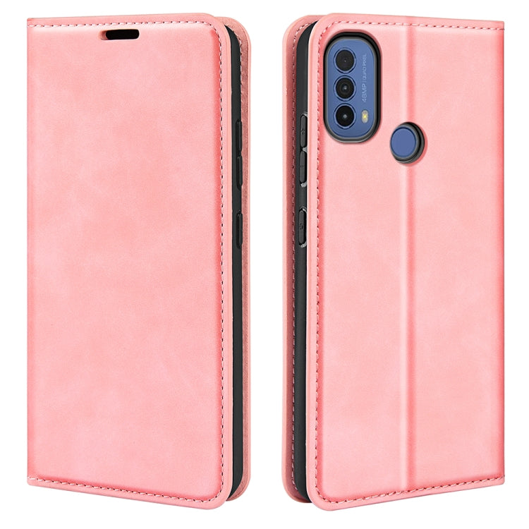 For Motorola Moto E30 / E40 Retro-skin Magnetic Suction Leather Phone Case