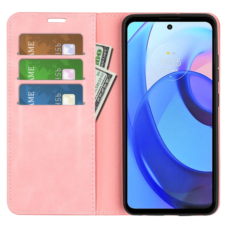 For Motorola Moto E30 / E40 Retro-skin Magnetic Suction Leather Phone Case