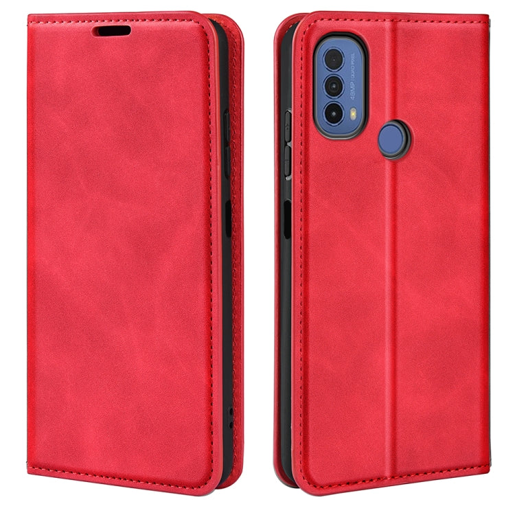 For Motorola Moto E30 / E40 Retro-skin Magnetic Suction Leather Phone Case