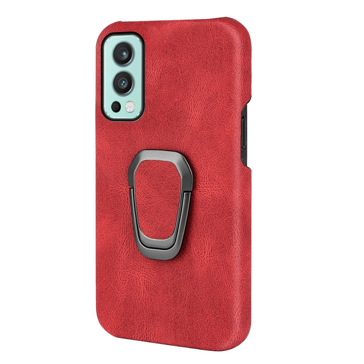 For OnePlus Nord 2 5G Ring Holder PU Phone Case