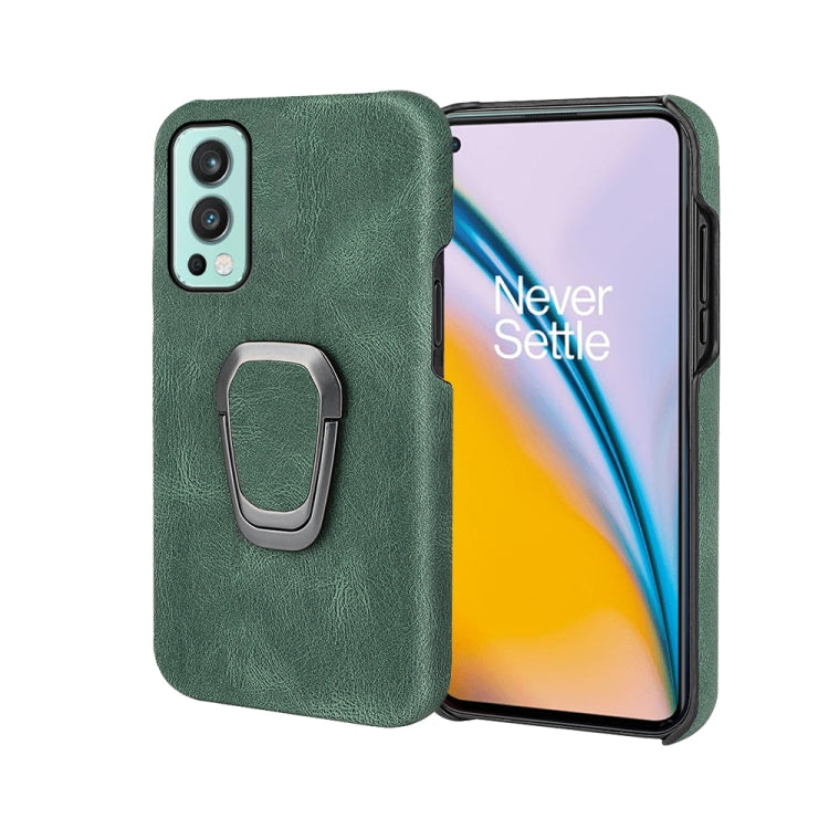 For OnePlus Nord 2 5G Ring Holder PU Phone Case