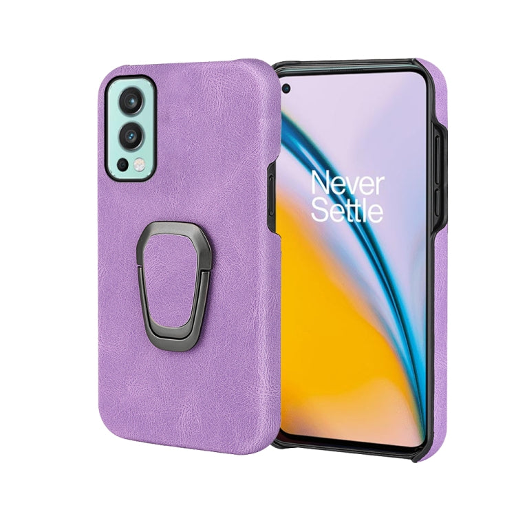 For OnePlus Nord 2 5G Ring Holder PU Phone Case