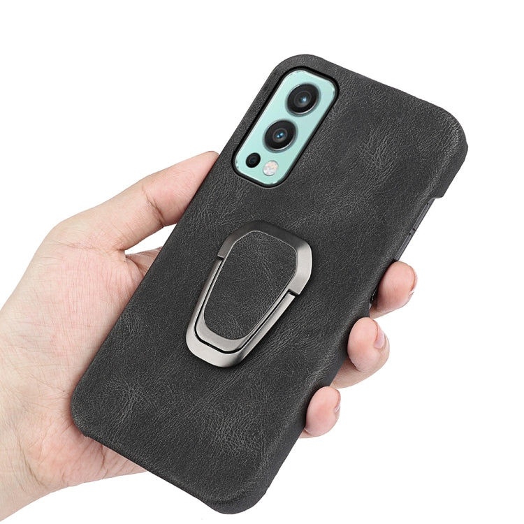 For OnePlus Nord 2 5G Ring Holder PU Phone Case