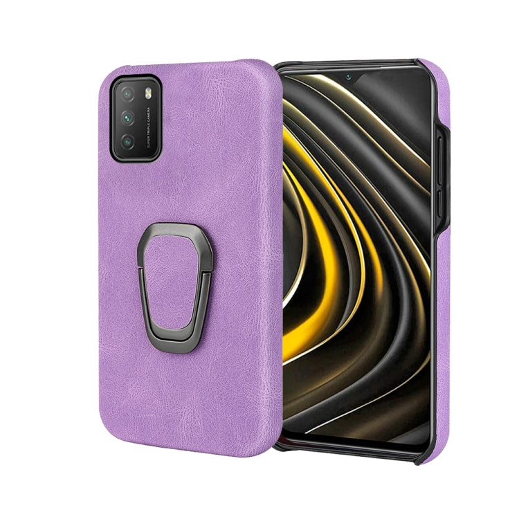 Ring Holder PU Phone Case For Xiaomi Poco M3