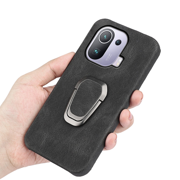 Ring Holder PU Phone Case For Xiaomi Mi 11 Pro 4G / 5G