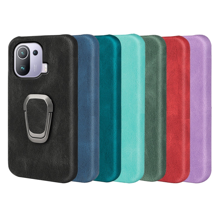 Ring Holder PU Phone Case For Xiaomi Mi 11 Pro 4G / 5G