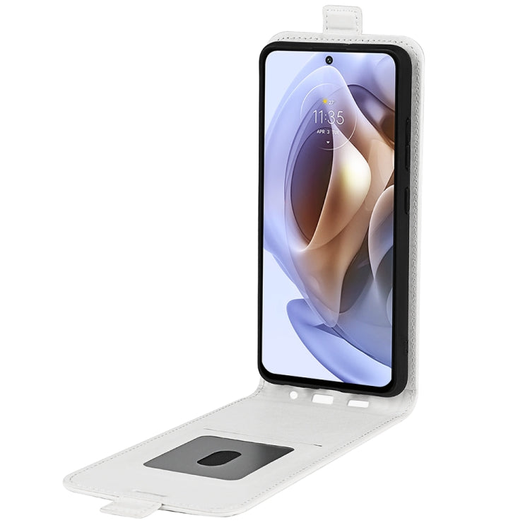 For Motorola Moto G31 4G R64 Texture Single Vertical Flip Leather Phone Case