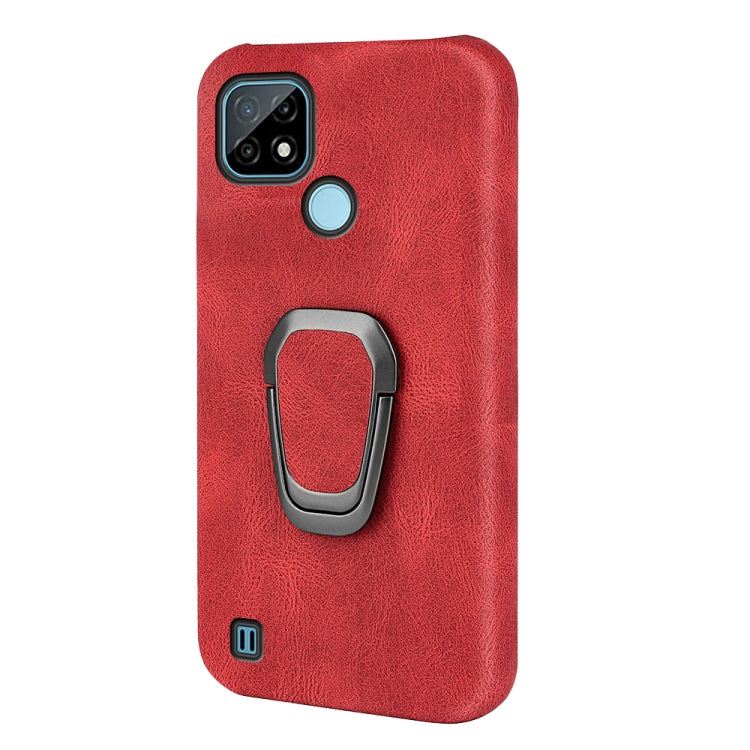 Ring Holder PU Phone Case For OPPO Realme C21