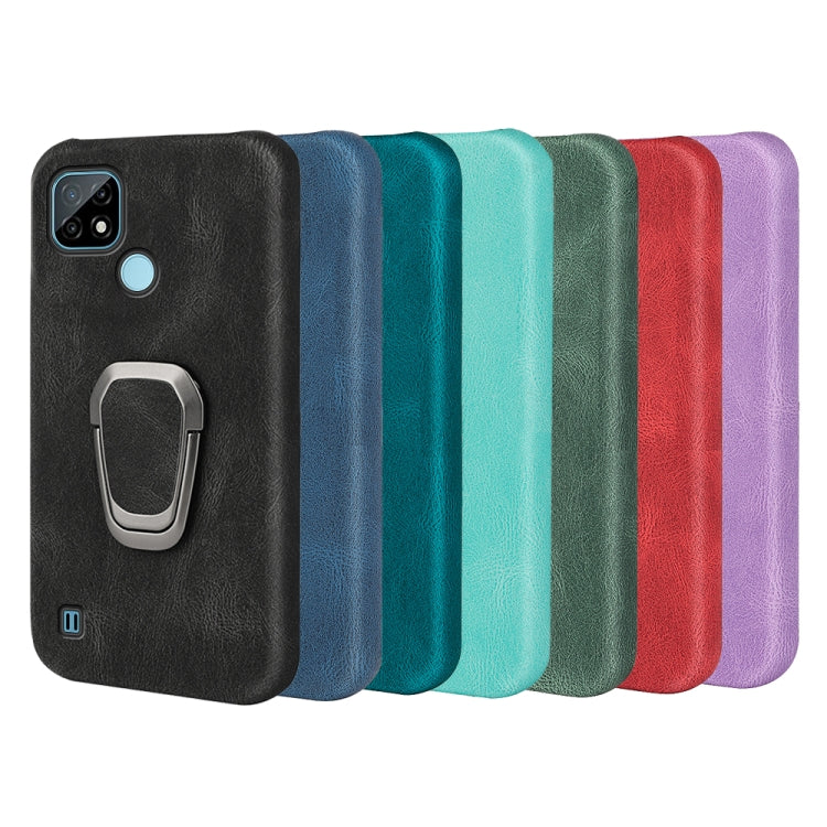 Ring Holder PU Phone Case For OPPO Realme C21