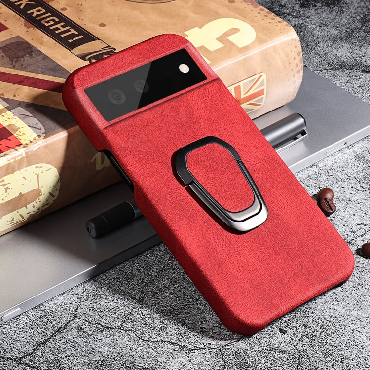 For Google Pixel 6 Ring Holder PU Phone Case