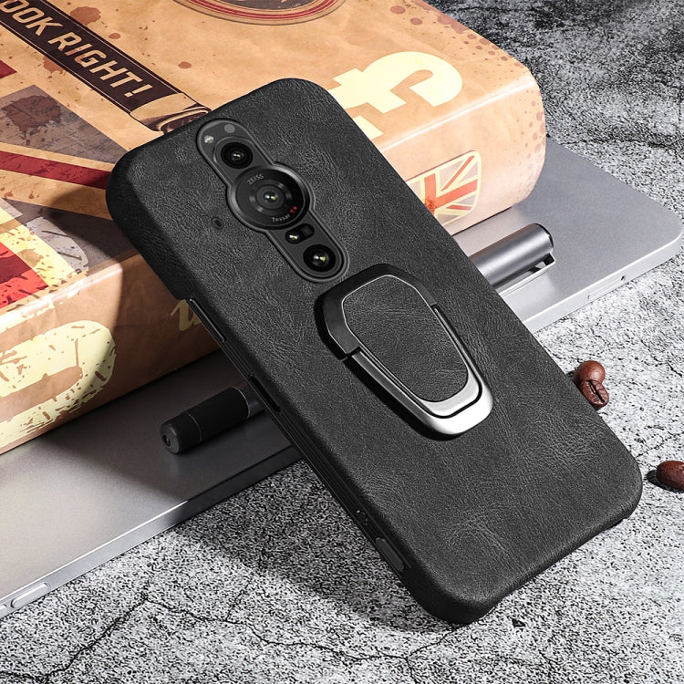 For Sony Xperia Pro-I Ring Holder PU Phone Case