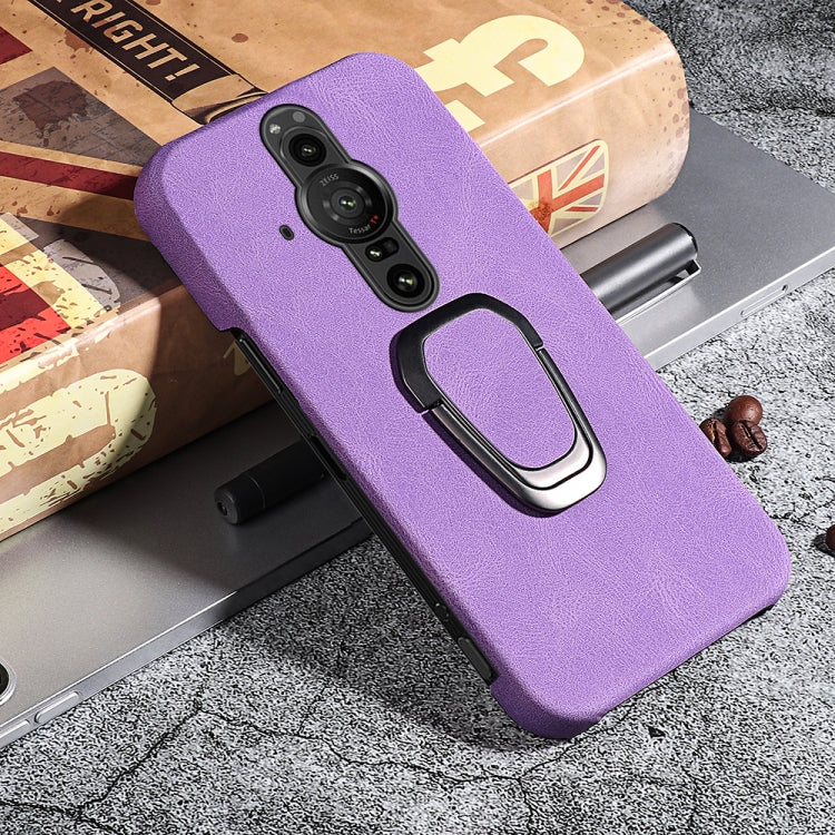 For Sony Xperia Pro-I Ring Holder PU Phone Case