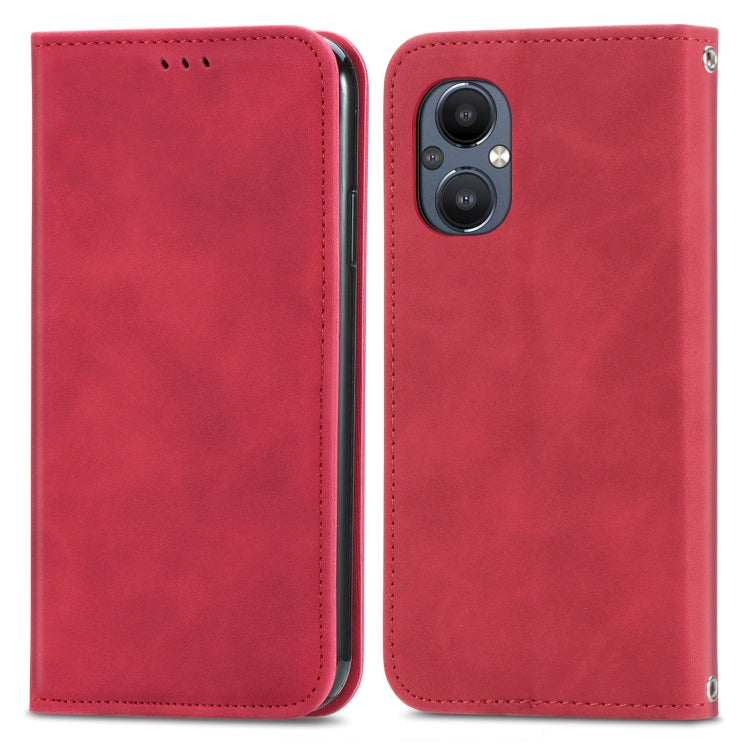 For OnePlus Nord N20 5G Retro Skin Feel Magnetic Leather Case