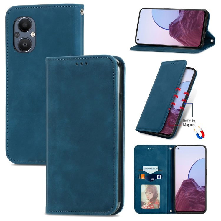 For OnePlus Nord N20 5G Retro Skin Feel Magnetic Leather Case