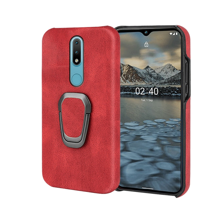 For Nokia 2.4 Ring Holder PU Phone Case