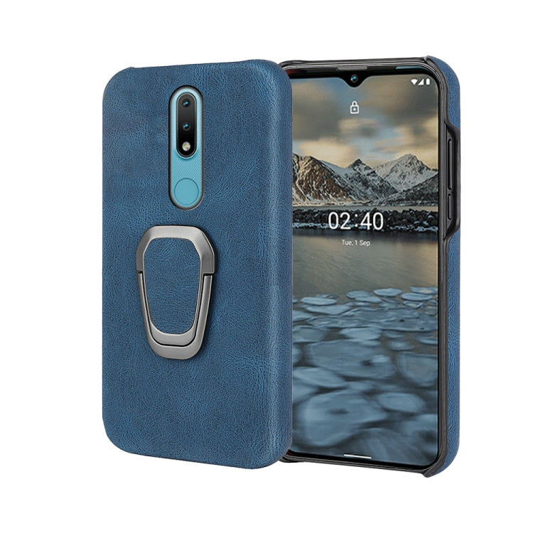 For Nokia 2.4 Ring Holder PU Phone Case