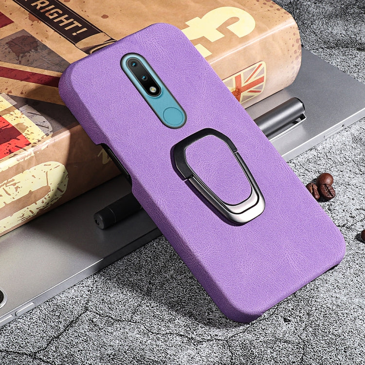 For Nokia 2.4 Ring Holder PU Phone Case