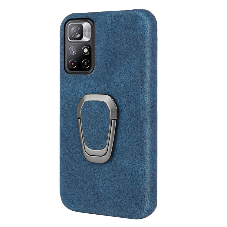 Ring Holder PU Phone Case For Xiaomi Redmi Note 11 4G