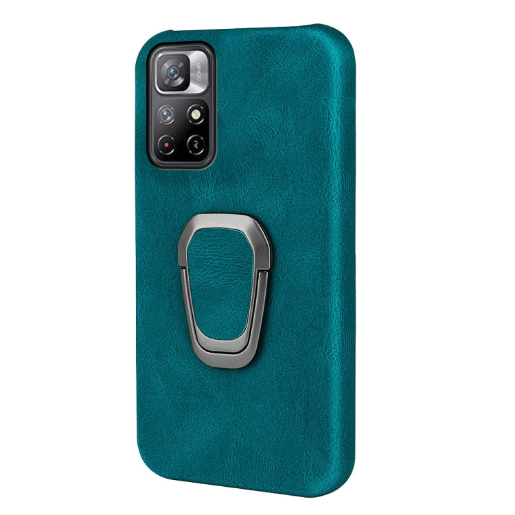 Ring Holder PU Phone Case For Xiaomi Redmi Note 11 4G