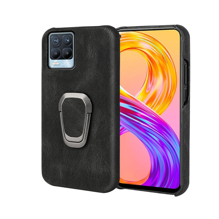 Ring Holder PU Phone Case For OPPO Realme 8 / 8 Pro