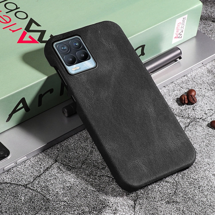 Ring Holder PU Phone Case For OPPO Realme 8 / 8 Pro