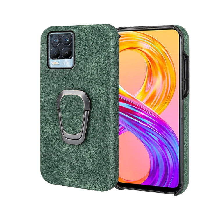 Ring Holder PU Phone Case For OPPO Realme 8 / 8 Pro