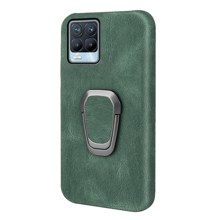 Ring Holder PU Phone Case For OPPO Realme 8 / 8 Pro