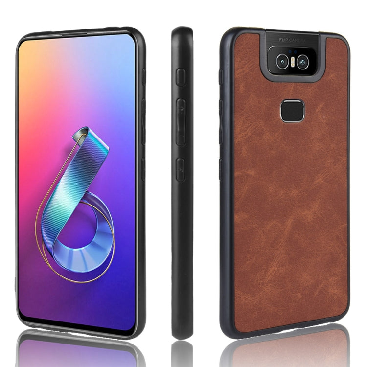 Shockproof Sheep Skin PC + PU + TPU Case For Asus Zenfone 6/6Z ZS630KL(Brown)