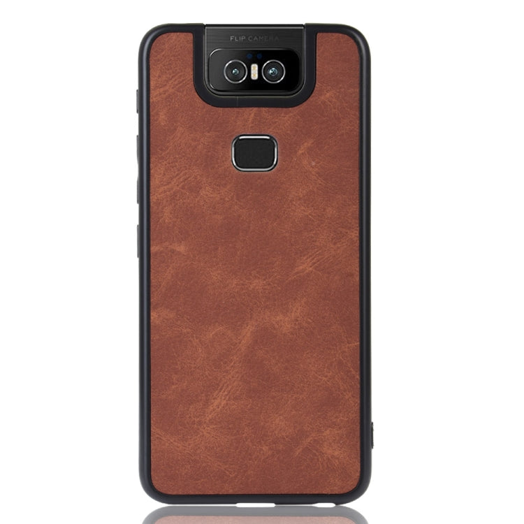 Shockproof Sheep Skin PC + PU + TPU Case For Asus Zenfone 6/6Z ZS630KL(Brown)