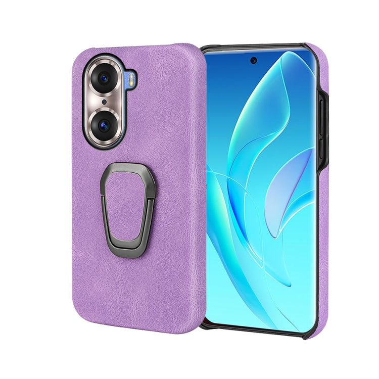 Ring Holder PU Phone Case For Honor 60 Pro