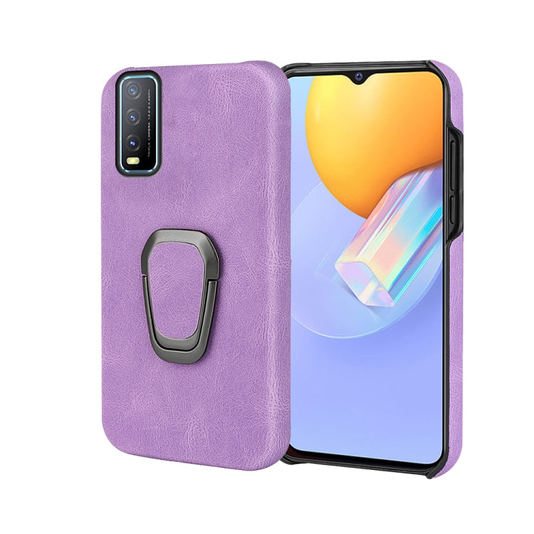 Ring Holder PU Phone Case For vivo Y12S 2021 / Y20 India / Y11S / Y20i / Y20S / Y30