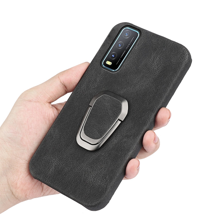Ring Holder PU Phone Case For vivo Y12S 2021 / Y20 India / Y11S / Y20i / Y20S / Y30