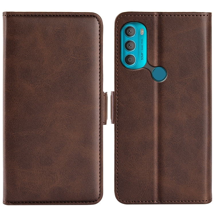 For Motorola Moto G71 5G Dual-side Magnetic Buckle Leather Phone Case