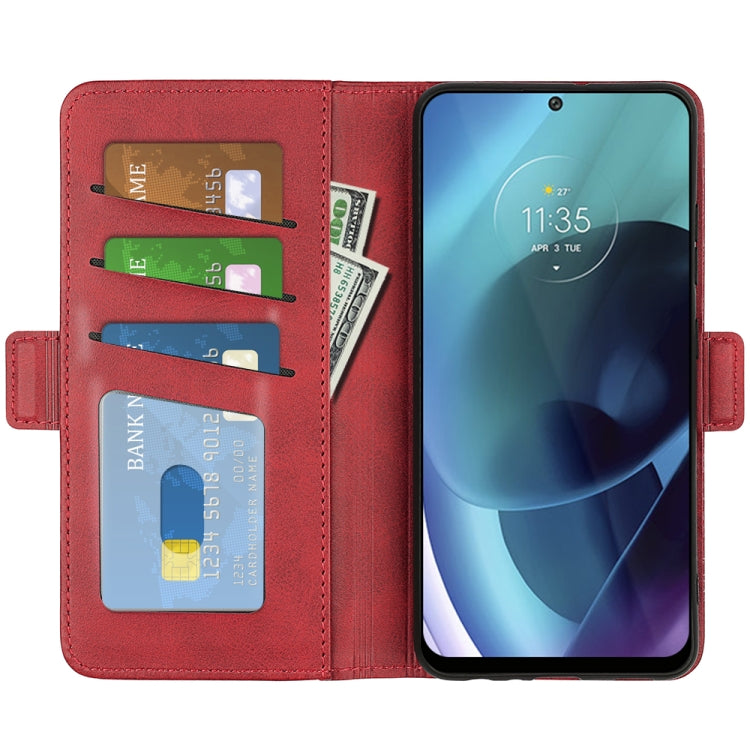 For Motorola Moto G71 5G Dual-side Magnetic Buckle Leather Phone Case