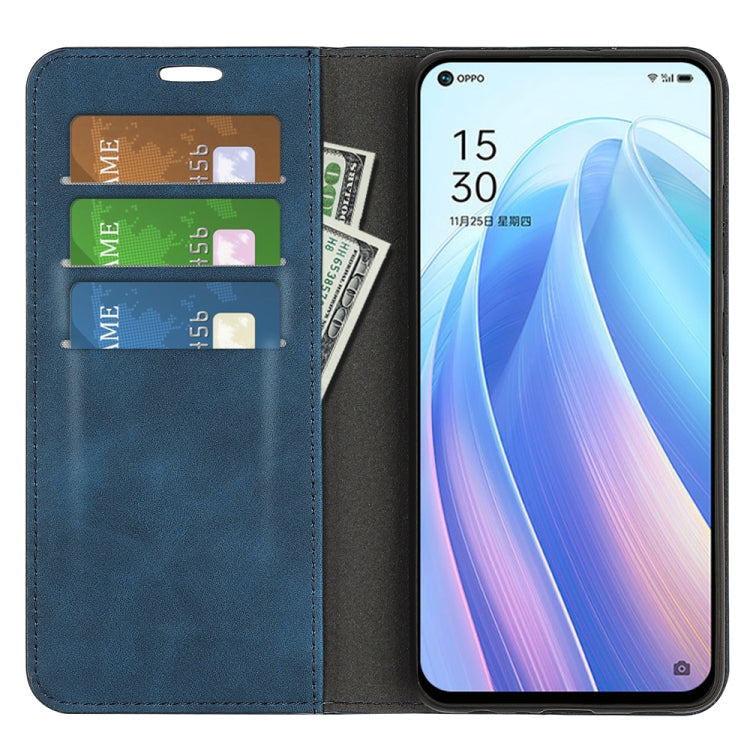 For OPPO Reno 7 5G Retro-skin Magnetic Suction Leather Phone Case