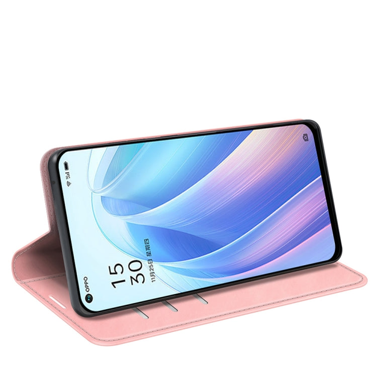 For OPPO Reno 7 5G Retro-skin Magnetic Suction Leather Phone Case