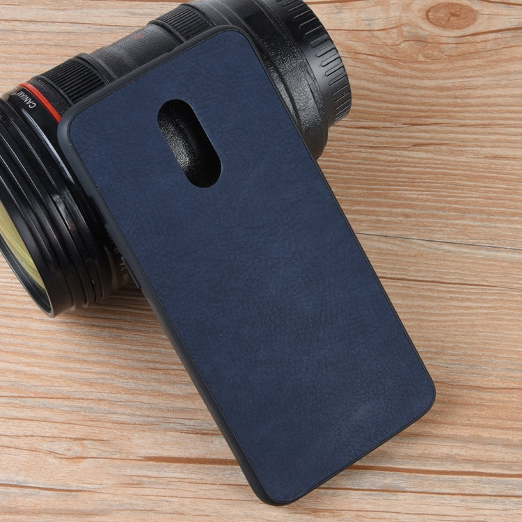 Shockproof Sheep Skin PC + PU + TPU Case for OnePlus 7(Blue)