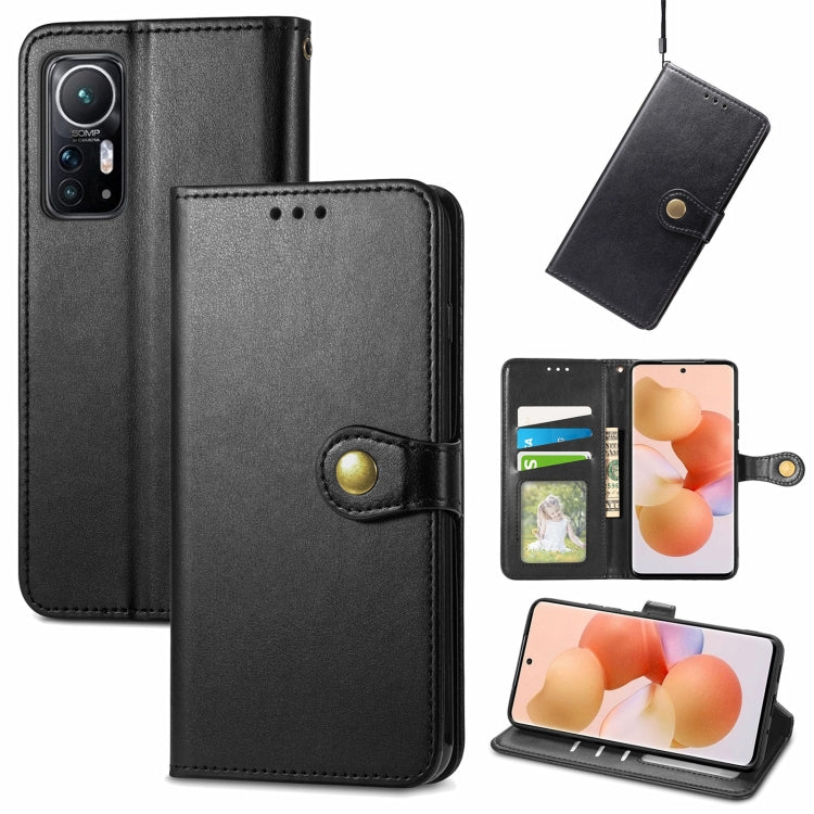 For Xiaomi 12 Solid Color Leather Buckle Phone Case