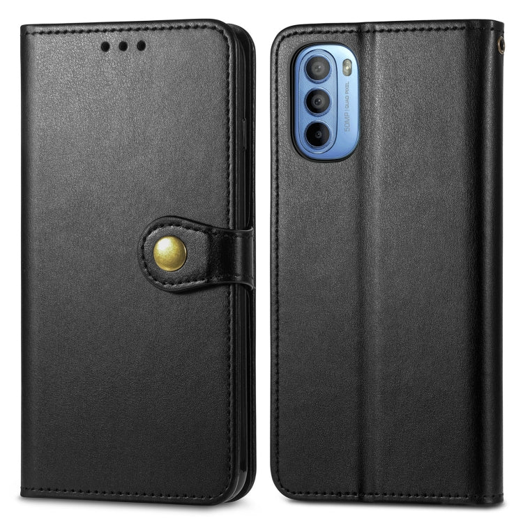 For Motorola Moto G31 Solid Color Leather Buckle Phone Case