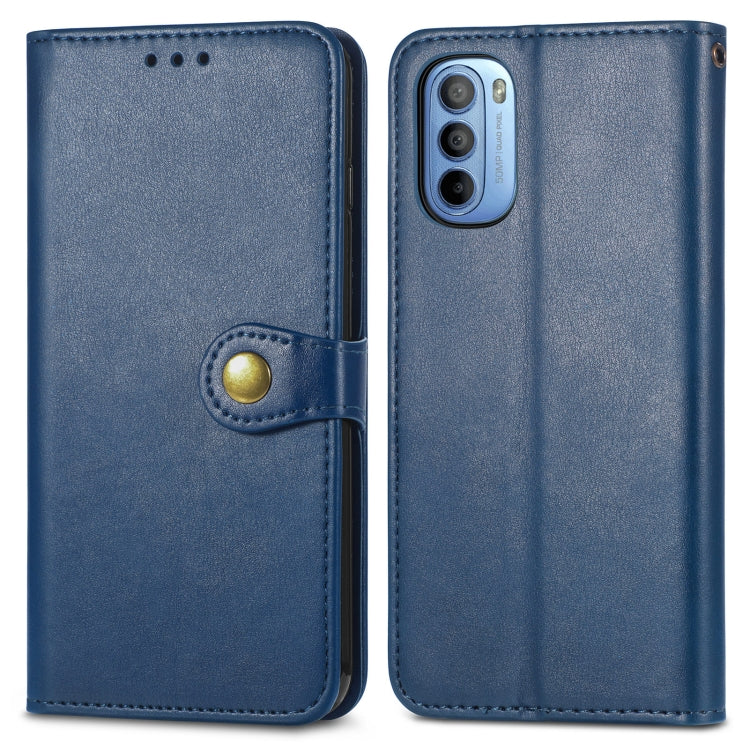 For Motorola Moto G31 Solid Color Leather Buckle Phone Case